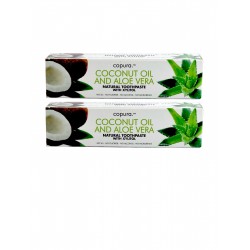 COPURA COCONUT OIL AND ALOE VERA NATURAL TOOTHPASTE WITH XYLITOL DOUBLE PACK (2X 100ML)